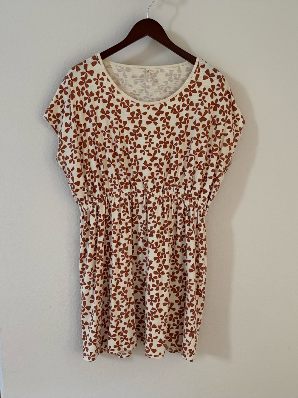 Rylee + Cru Mini Flutter Floral Dress, Cream, Ivory, Size Medium